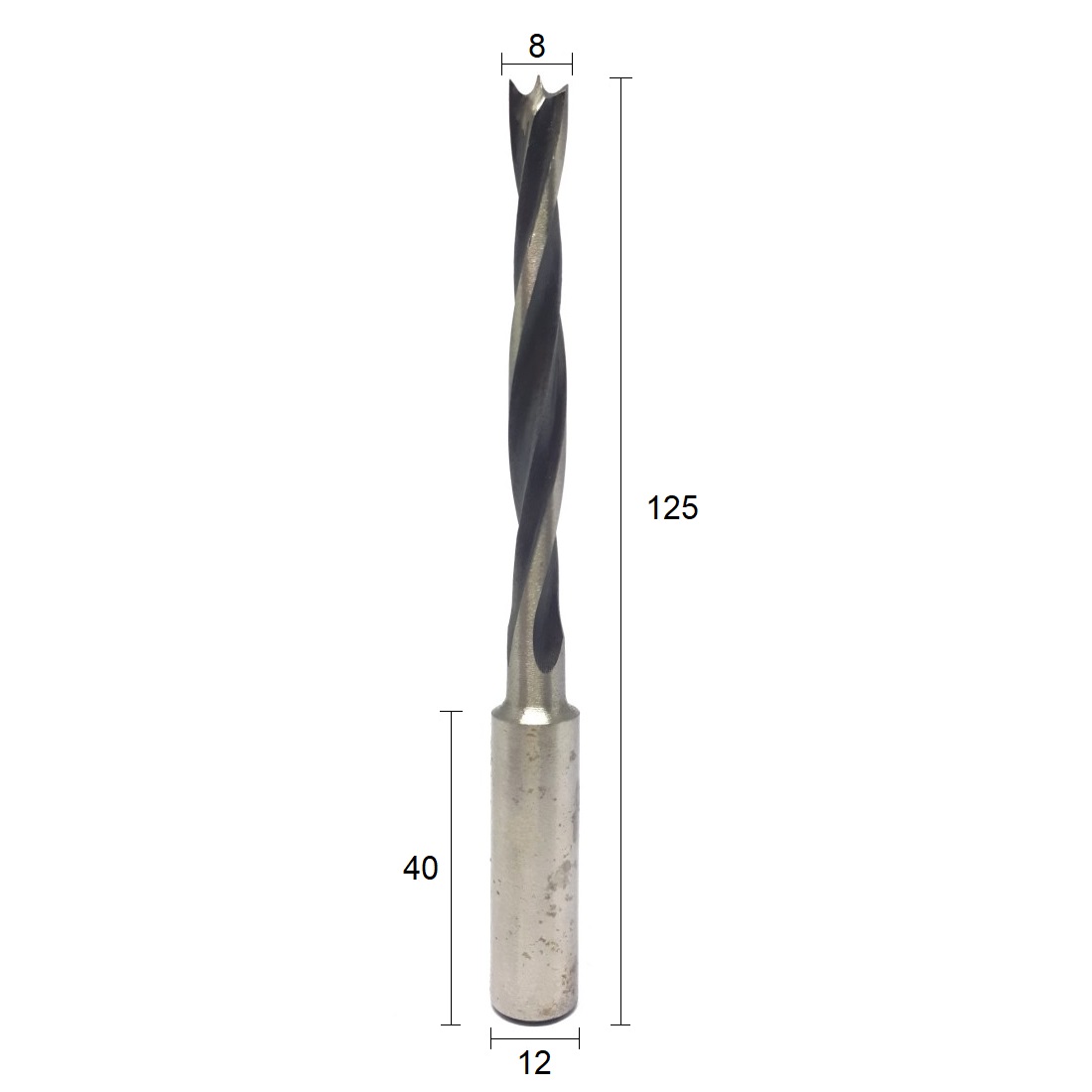 Broca com Dois Canais Helicoidais 125x8x12x40 - Cód. 6050.02